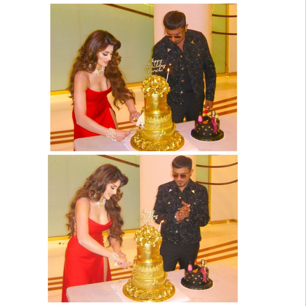 Urvashi Rautela Celebrated her 30th birthday by cutting a 24-carat gold cake with Honey Singh